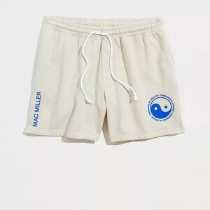 URBAN OUTFITTERS Men's Mac Miller Swimming Graphic Sweatshort Size S In Gray